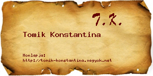 Tomik Konstantina névjegykártya